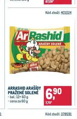Makro Arrashid arašídy pražené solené nabídka