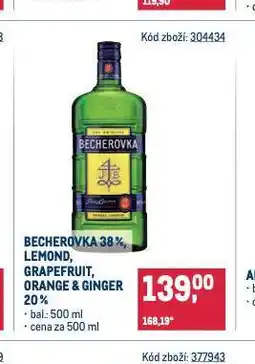 Makro Becherovka, lemond, grapefruit, orange&ginger nabídka