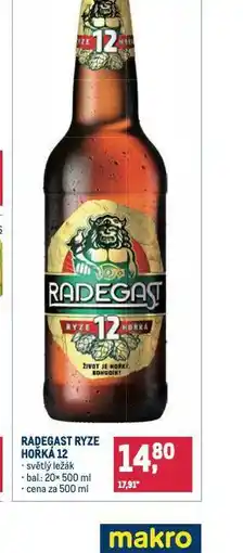Makro Pivo radegast ryze hořká 12 nabídka