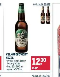 Makro Pivo velkopopovický kozel 11 nabídka
