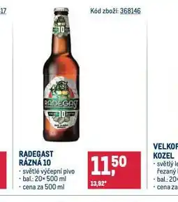 Makro Pivo radegast rázná 10 nabídka