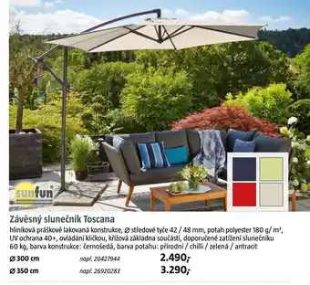 Bauhaus Závěsný slunečník Toscana nabídka