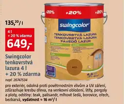 Bauhaus Swingcolor tenkovrstvá lazura nabídka
