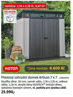 Bauhaus Plastový zahradní domek Artisan 7x7 nabídka