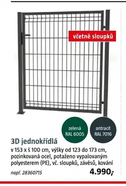 Bauhaus 3D jednokřídlá nabídka