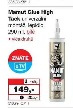 Barvy a laky drogerie Mamut Glue High Tack univerzální montáž. lepidlo, 290 ml, bílé nabídka
