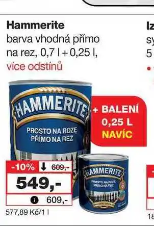 Barvy a laky drogerie Hammerite barva vhodná přímo na rez, 0,7l nabídka