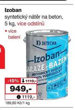 Barvy a laky drogerie Izoban syntetický nátěr na beton, 5 kg, více odstínů nabídka