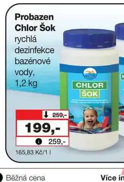 Barvy a laky drogerie Probazen Chlor Šok rychlá dezinfekce bazénové vody, M 1,2 kg nabídka