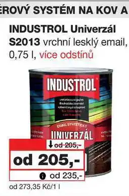 Barvy a laky drogerie INDUSTROL Univerzál S2013 vrchní lesklý email, 0,75l nabídka