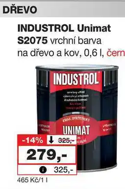 Barvy a laky drogerie INDUSTROL Unimat S2075 vrchní barva na dřevo a kov, 0,6l nabídka