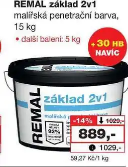 Barvy a laky drogerie REMAL základ 2v1 malířská penetrační barva 15kg nabídka