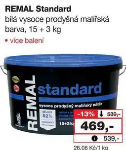 Barvy a laky drogerie REMAL Standard bílá vysoce prodyšná malířská barva, 15 + 3 kg nabídka