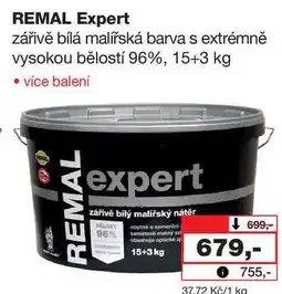 Barvy a laky drogerie REMAL Expert zářivě bílá malířská barva s extrémně vysokou bělostí 96%, 15+3 kg nabídka