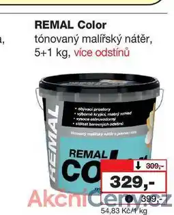 Barvy a laky drogerie REMAL Color tónovaný malířský nátěr, 5+1 kg nabídka