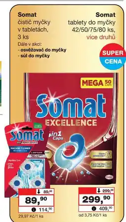 Barvy a laky drogerie Somat čistič myčky v tabletách, 3 ks nabídka
