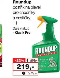 Barvy a laky drogerie Roundup postřik na plevel pro chodníky a cestičky, 1l nabídka