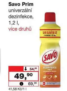 Barvy a laky drogerie Savo Prim univerzální dezinfekce, 1,2l nabídka