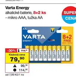 Barvy a laky drogerie Varta Energy alkalické baterie, 8+2 ks nabídka