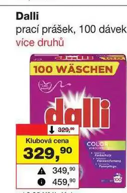 Barvy a laky drogerie Dalli prací prášek, 100 dávek nabídka