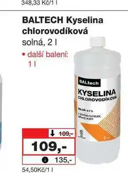 Barvy a laky drogerie BALTECH Kyselina chlorovodíková solná, 2l nabídka