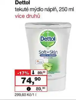 Barvy a laky drogerie Dettol tekuté mýdlo, náplň 250ml nabídka