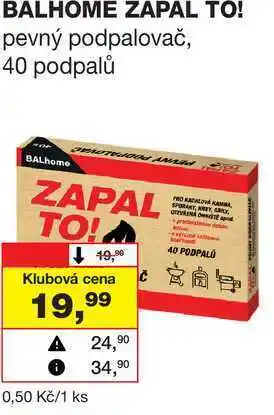Barvy a laky drogerie BALHOME ZAPAL TO! pevný podpalovač, 40 podpalů nabídka