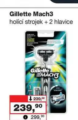 Barvy a laky drogerie Gillette Mach3 holící strojek +2 hlavice nabídka
