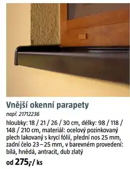 Bauhaus Vnější okenní parapety nabídka