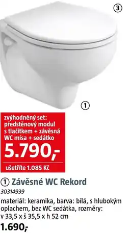 Bauhaus Závěsné WC Rekord nabídka