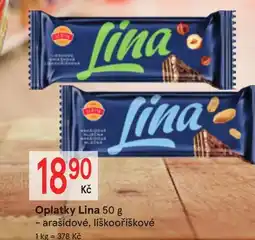 Žabka Oplatky Lina - arašídové, líškooříškové nabídka