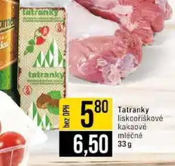Jip Tatranky liskooříškové kakaové mléčné 33 g nabídka