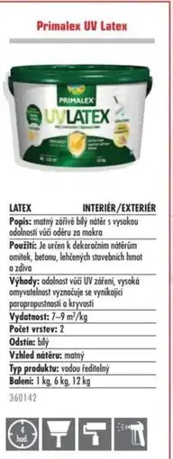 Uni Hobby Primalex UV Latex nabídka