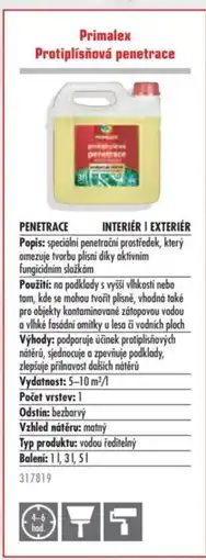 Uni Hobby Primalex Protiplísňová penetrace nabídka