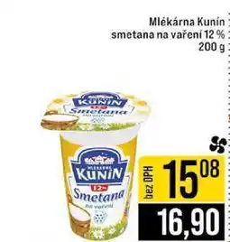 Jip Mlékárna Kunín smetana na vaření 12% 200 g nabídka