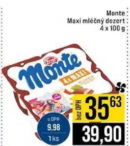 Jip Monte Maxi mléčný dezert 4 x 100 g nabídka