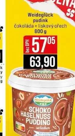 Jip Weideglück pudink čokoláda + lískový ořech 800 g nabídka