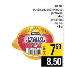 Jip Hamé pasta zuzeného masa játrovka matěj svačinka májka 48 g nabídka