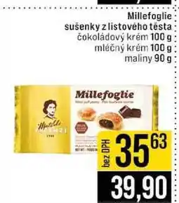 Jip Millefoglie sušenky z listového těsta čokoládový krém 100 g mléčný krém 100 g maliny 90 g nabídka