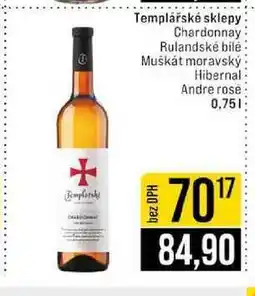 Jip Templářské sklepy Chardonnay Rulandské bilé Muškát moravský Hibernal Andre rose 0,75l nabídka