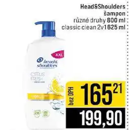 Jip Head&Shoulders šampon různé druhy 800 ml classic clean 2v1625 ml nabídka