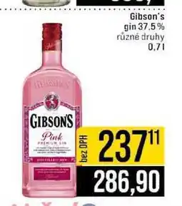 Jip Gibson's gin 37.5% různé druhy 0,7l nabídka