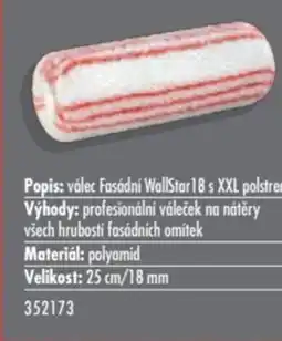 Uni Hobby Popis: válec Fasádní WallStar 18 s XXL polstrem Výhody: profesionální váleček na nátěry všech hrubostí fasádních omítek nabídka