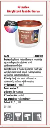 Uni Hobby Primalex Akrylátová fasádní barva nabídka