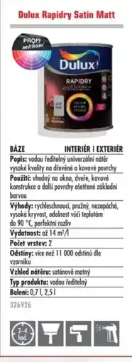 Uni Hobby Dulux Rapidry Satin Matt nabídka