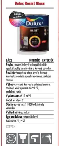 Uni Hobby Dulux Resist Gloss nabídka