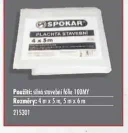 Uni Hobby Použití: silná stavební fólie 100MY Rozměry: 4 m x 5m, 5 m x 6m nabídka