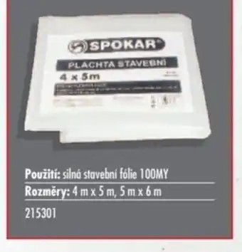 Uni Hobby Použití: silná stavební fólie 100MY Rozměry: 4 m x 5m, 5 m x 6m nabídka