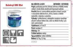 Uni Hobby Balakryl UNI Mat nabídka