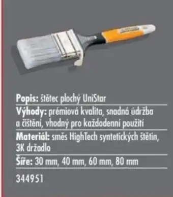Uni Hobby Popis: štětec plochý UniStar nabídka